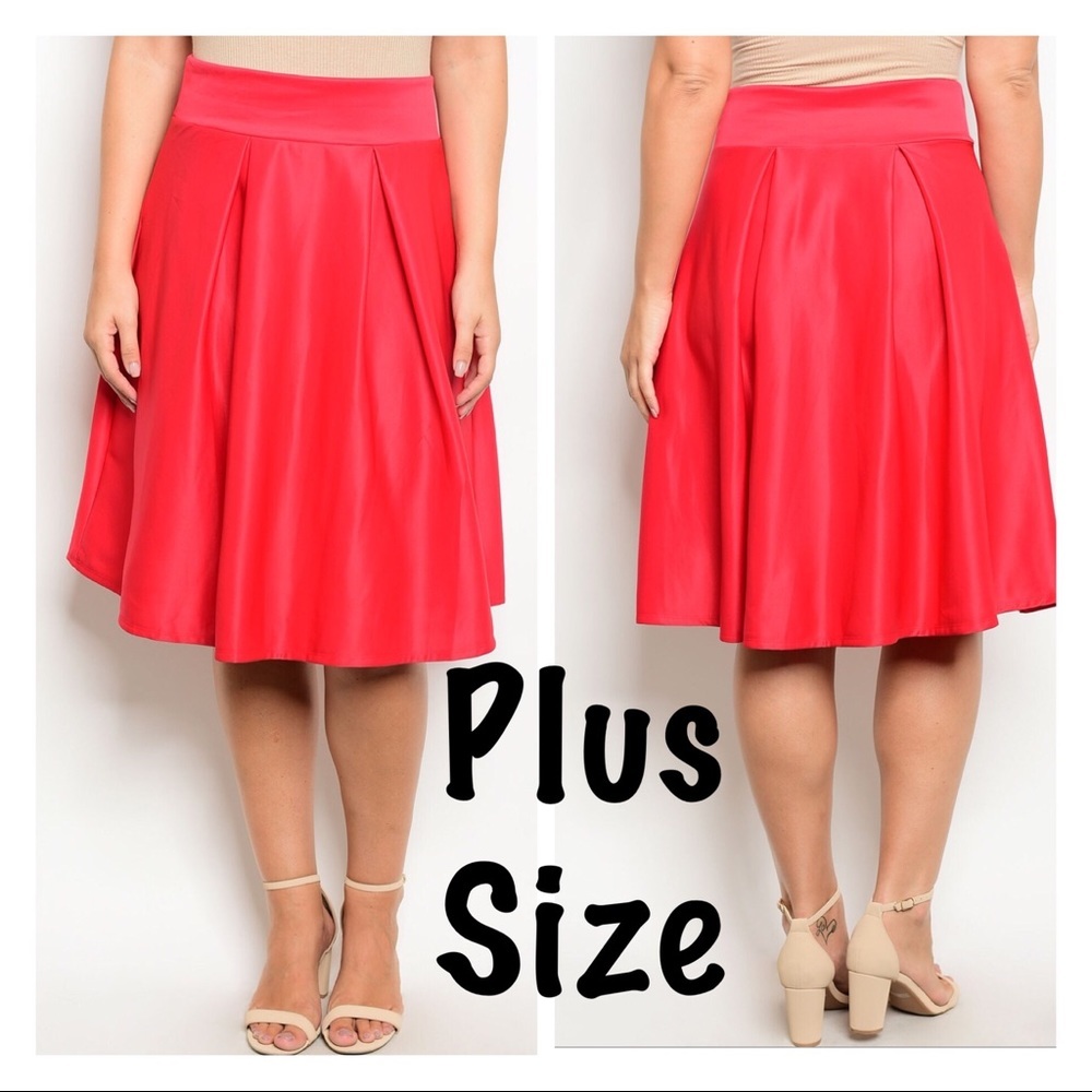 Red Plus Size Skirt - image 2